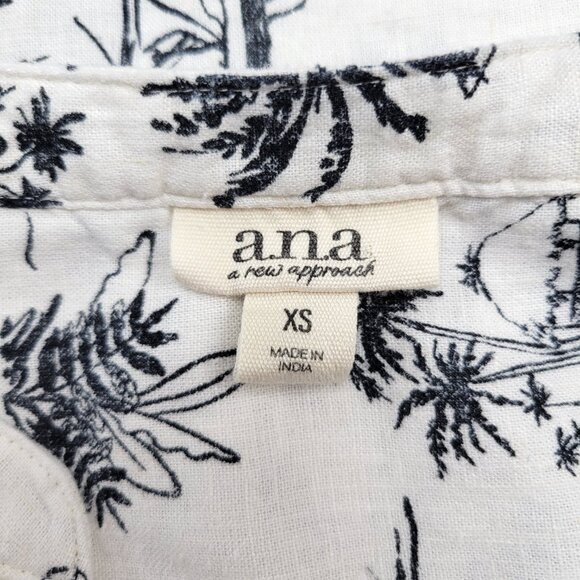 ANA Linen Blend Hawaiian Print T-Shirt Dress – Beach Cover-Up / Tunic Size XS - Picture 10 of 14